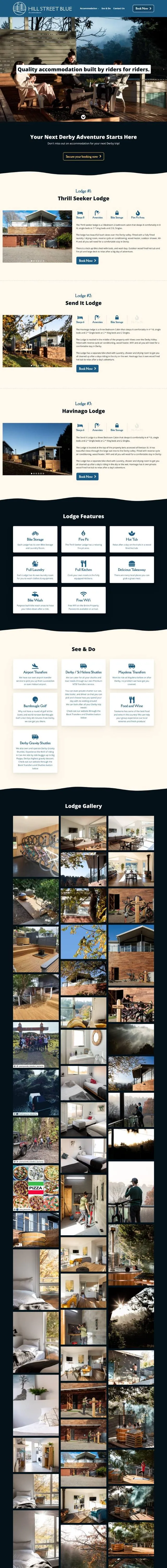 Website we built: Rider accommodation · Derby, Tasmania