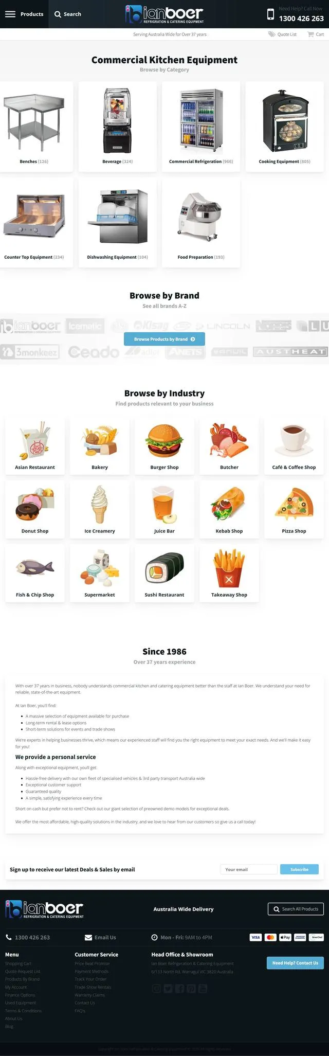 Website we built: Catering equipment · Victoria